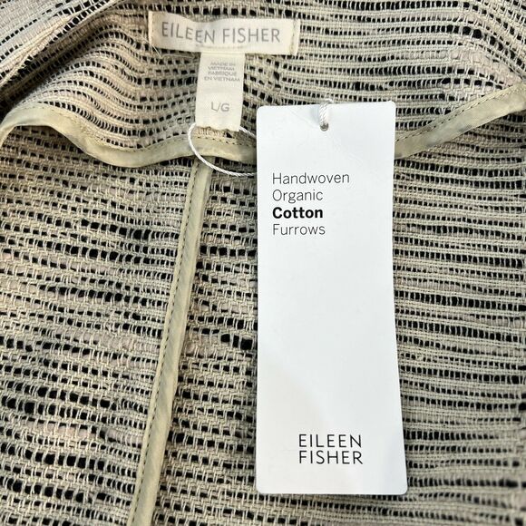 New Eileen Fisher Handwoven Organic Cotton Furrows Blazer Business Career Large - Picture 8 of 8